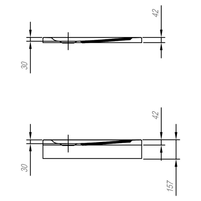 Cadita de dus semirotunda pentru inzidire, Kolpasan, Evelin R 80, R=55 cm, acril [3]