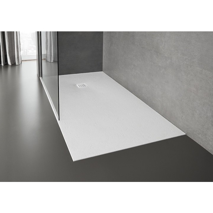 Cadita dus dreptunghiulara compozit Roca Terran Superslim 120x80 cm, cu sifon debit mare, alb [2]