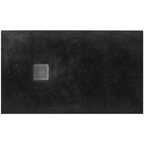 Cadita dus dreptunghiulara compozit Roca Terran Superslim 120x80 cm, cu sifon debit mare, negru [1]