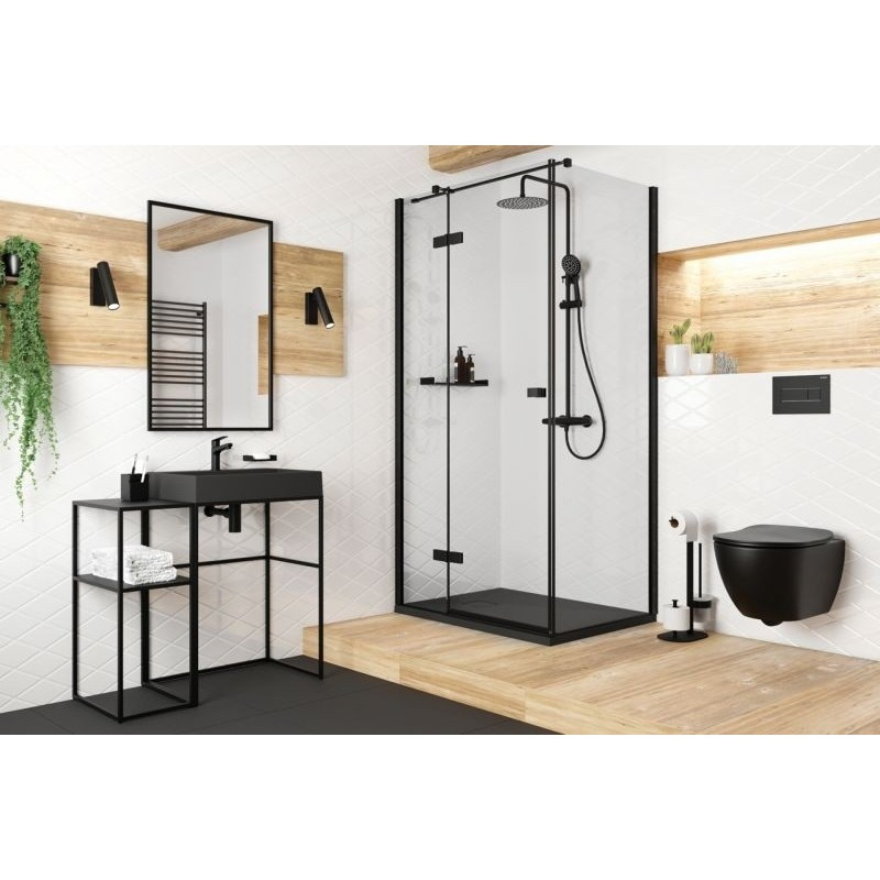 Cadita dus patrata Deante Correo negru mat 90x90 cm [5]