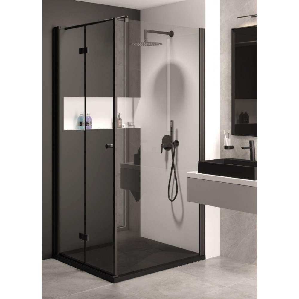 Cadita dus patrata Deante Correo negru mat 90x90 cm [3]