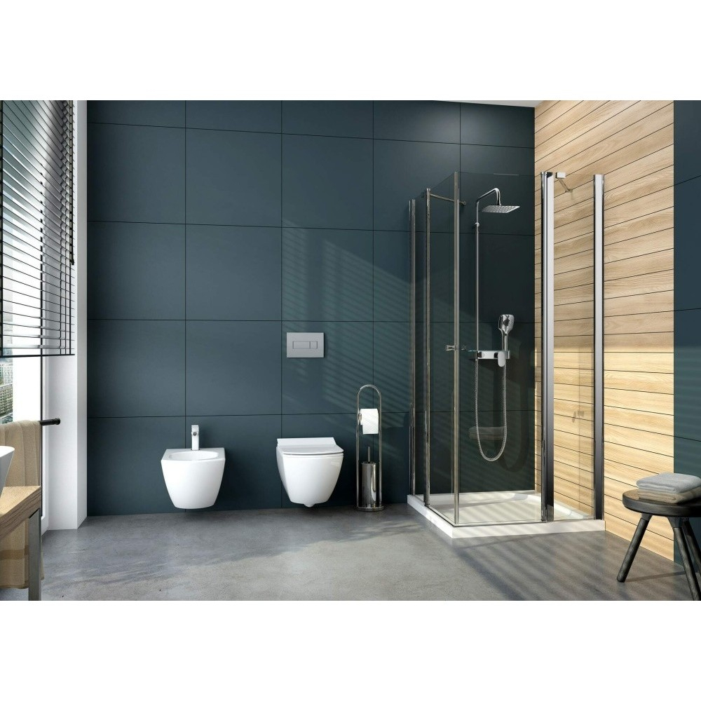 Cadita dus patrata Deante Cubic alb 80x80 cm [4]
