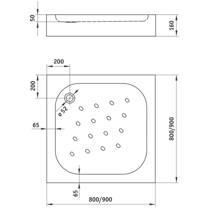 Cadita dus patrata Deante Funkia alb 90x90 cm [6]