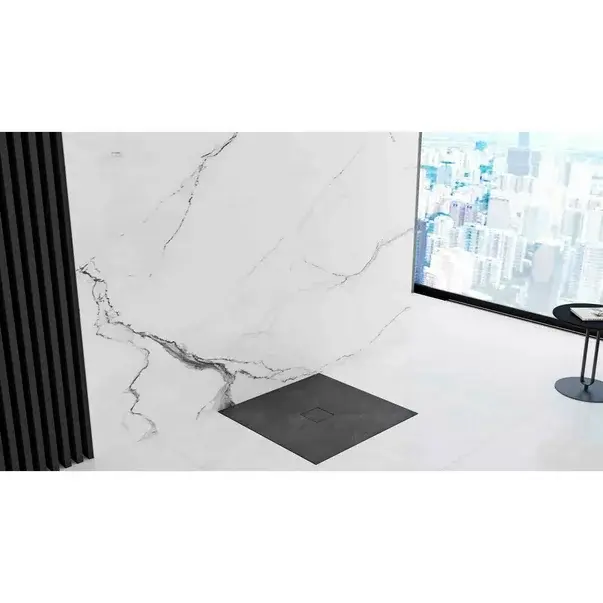 Cadita dus patrata Rea Stone 90x90 negru [6]