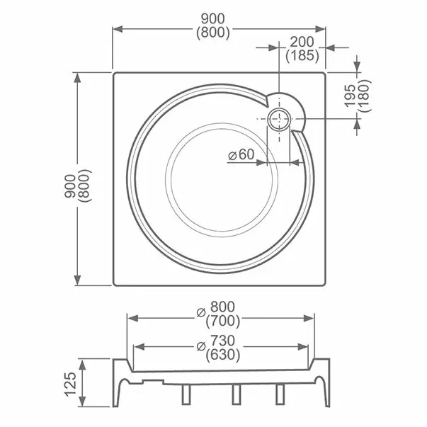 Cadita dus patrata Roth Aloha-P 80x80 [2]