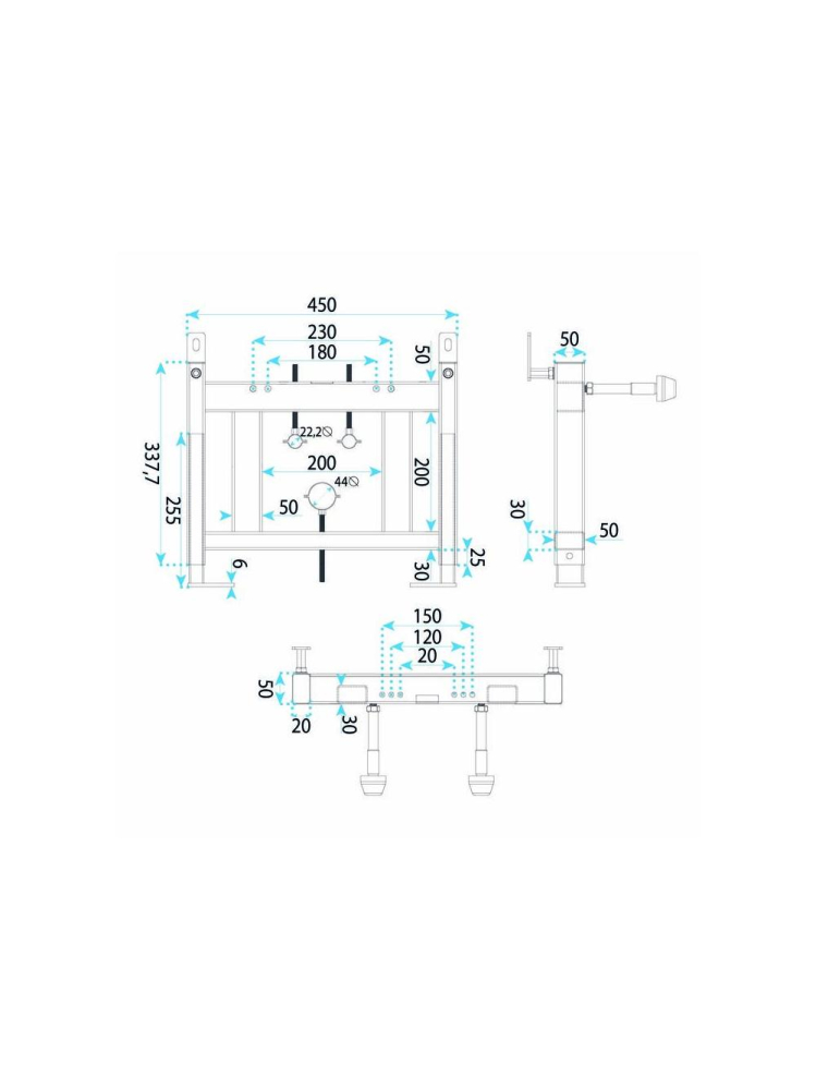 Set Cadru Ingropat pentru Bideu Rea 022N adancime 90 mm [8]