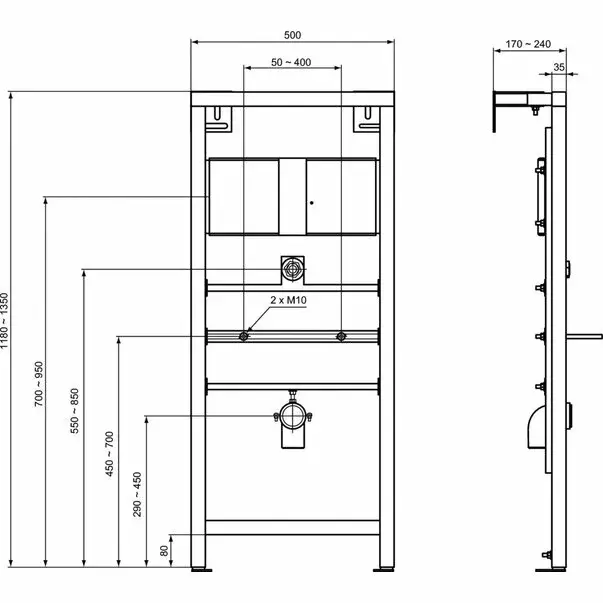 Cadru Ideal Standard montare pisoar pentru baterie incastrata [2]