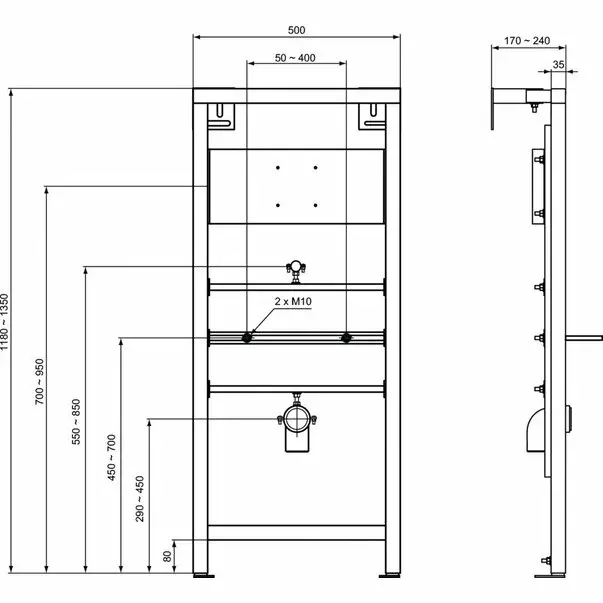 Cadru Ideal Standard montare pisoar pentru baterie independenta [2]