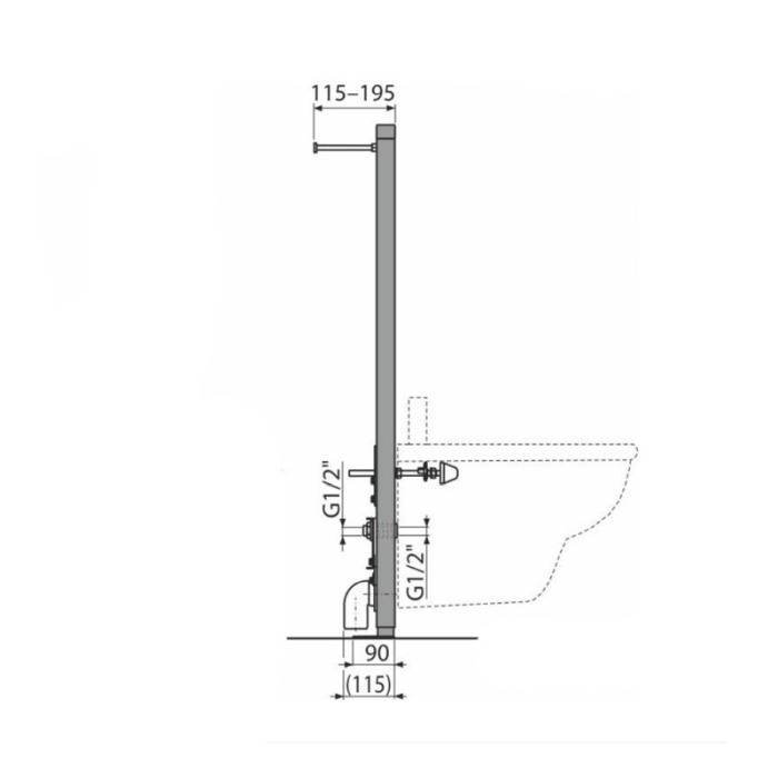 Cadru montaj Alcaplast, pentru bideu, H112 cm [4]
