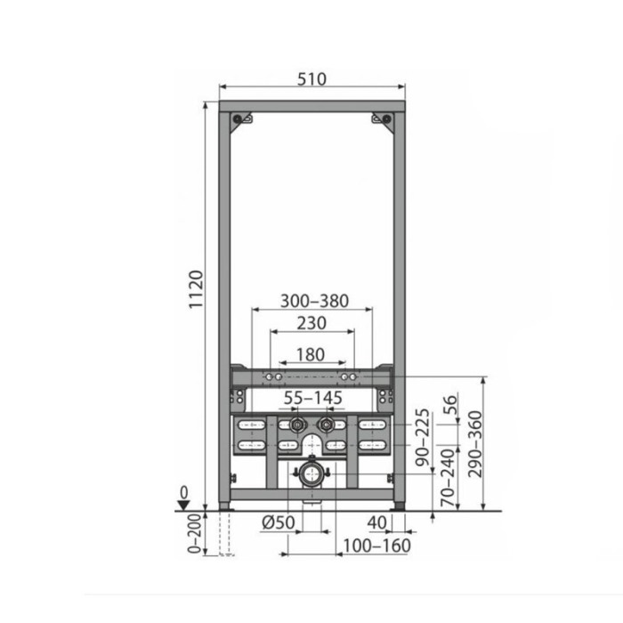 Cadru montaj Alcaplast, pentru bideu, H112 cm [2]