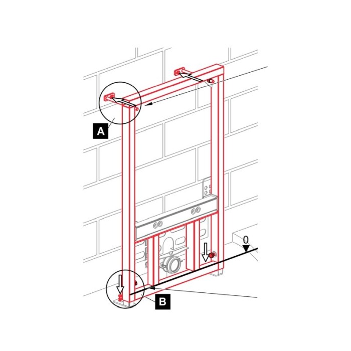 Cadru montaj Alcaplast, pentru bideu, H112 cm [3]