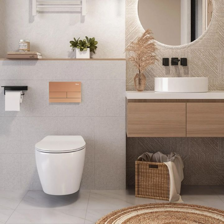 Cadru WC încastrat K011A-Q Rea cu buton T cupru periat [2]