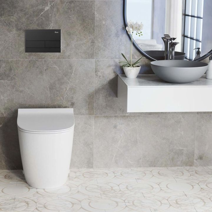 Cadru WC încastrat K011A-Q Rea cu buton T negru [11]