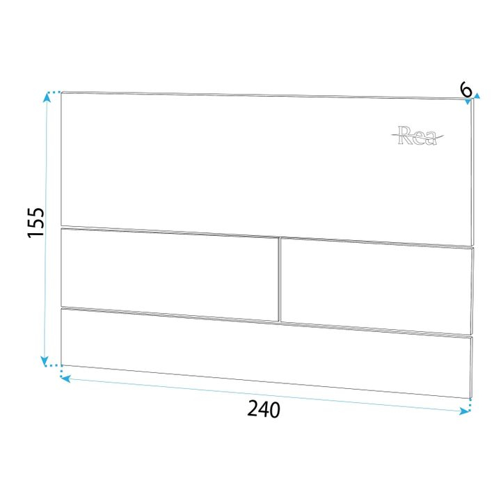 Cadru WC încastrat K011A-Q Rea cu buton T negru sticla [10]