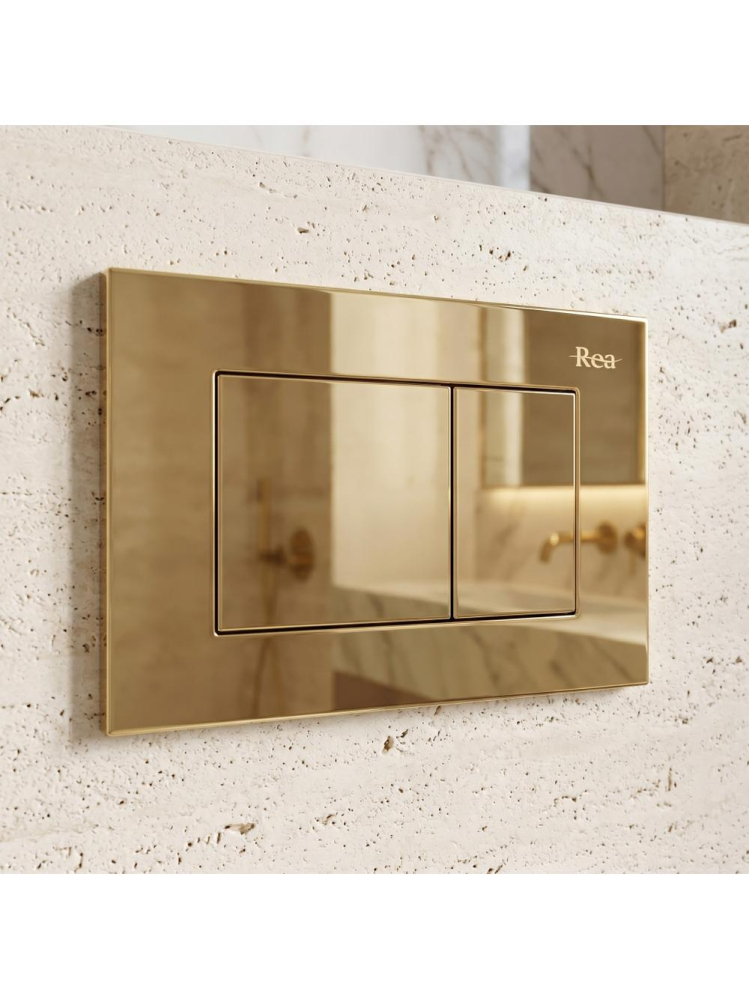 Cadru WC incastrat Rea K011A-Q buton J auriu adancime 90 mm [9]