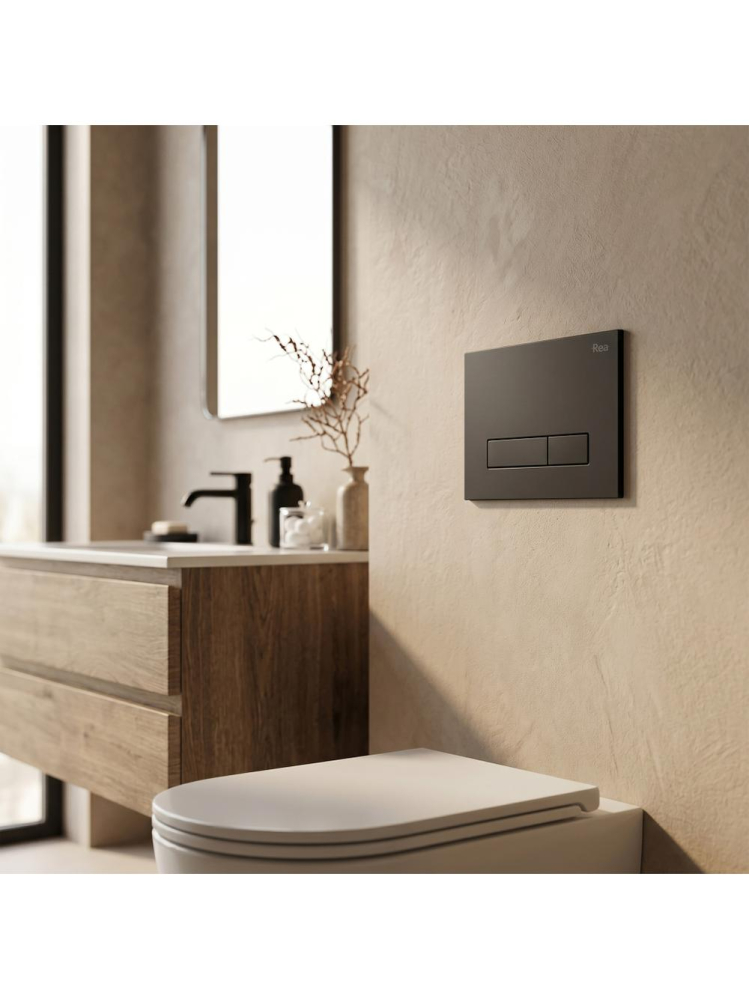 Set Cadru Ingropat Rea 024N pentru WC cu Buton HD Negru Mat [3]