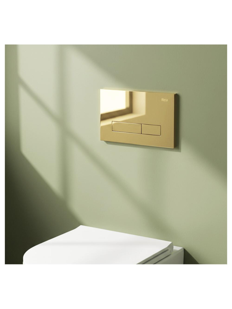 Cadru WC încastrat Rea cu buton HD auriu [8]