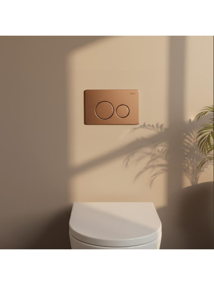 Cadru WC încastrat Rea cu buton I cupru periat [9]