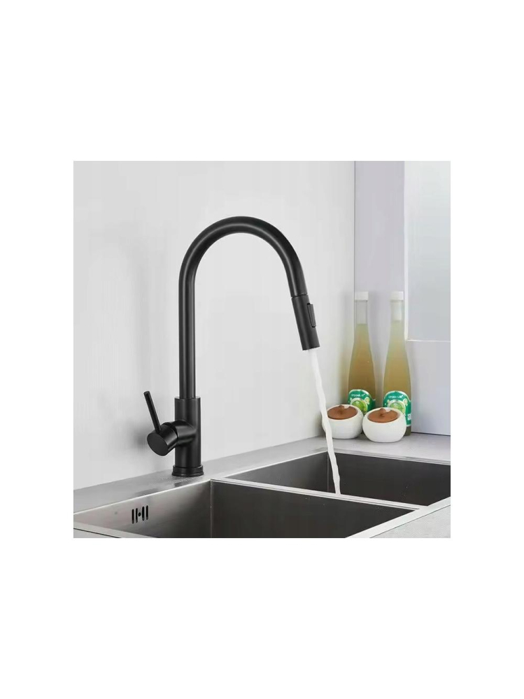 Cap cu aerator baterie bucatarie REA Fresh negru filet 1/2 toli ABS [5]