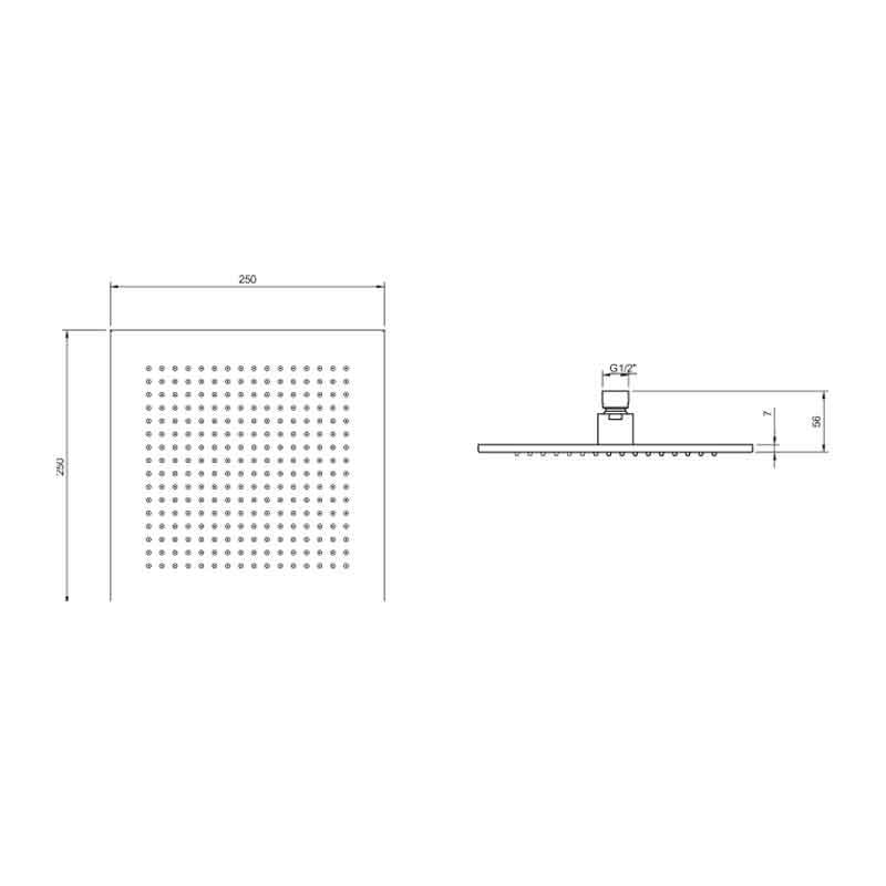 Cap de duș Villeroy&Boch, Universal Showers, pătrat, 25 x 25 cm, brushed gold [7]