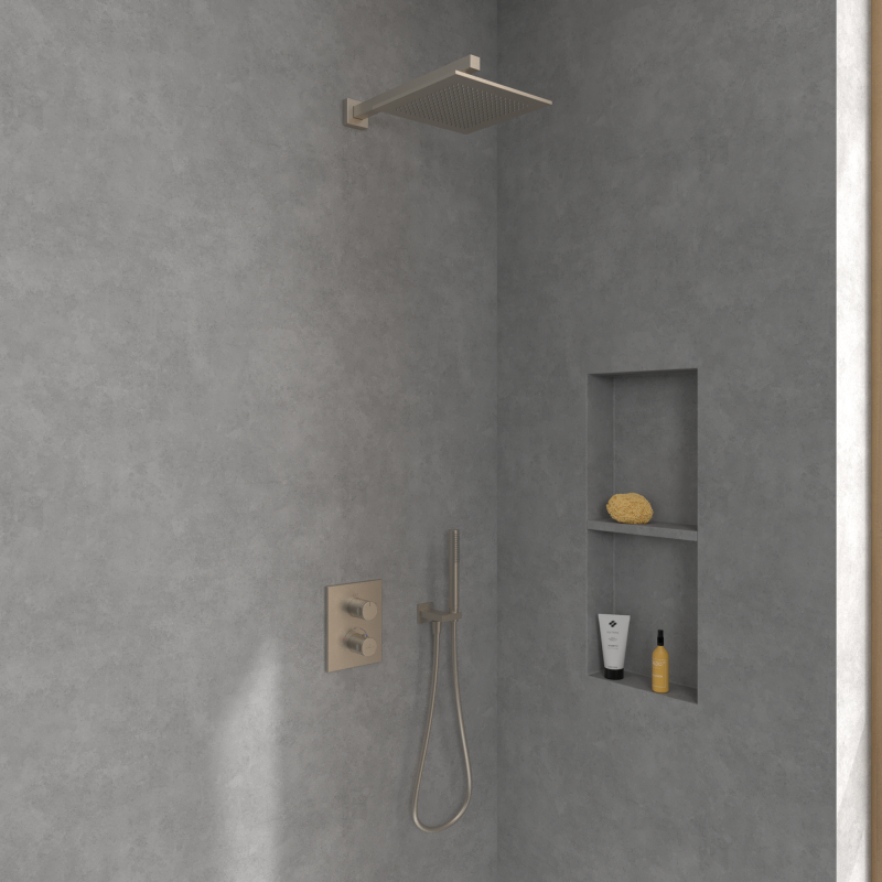 Cap de duș Villeroy&Boch, Universal Showers, pătrat, 25 x 25 cm, brushed nickel [3]