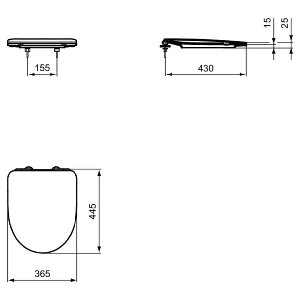 Capac WC din duroplast, Ideal Standard I.Life A T467601, cu inchidere lenta [3]