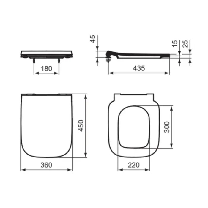 Capac WC soft close slim alb lucios Ideal Standard i.life A, T481301 [5]