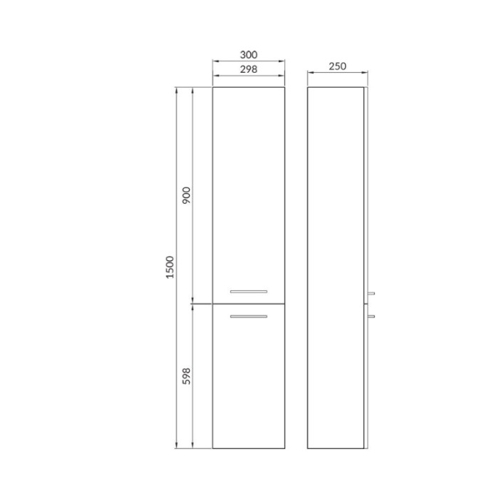 Cersanit, Lara, dulap coloana cu doua usi, 150 cm, alb [2]