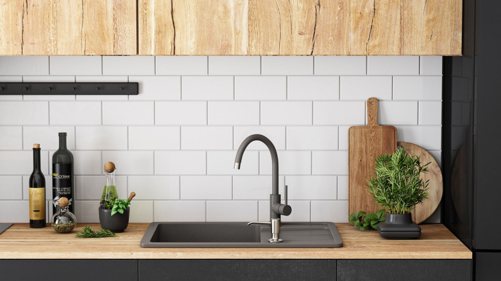 Chiuveta bucatarie Granit Nils gri set 5in1 [5]