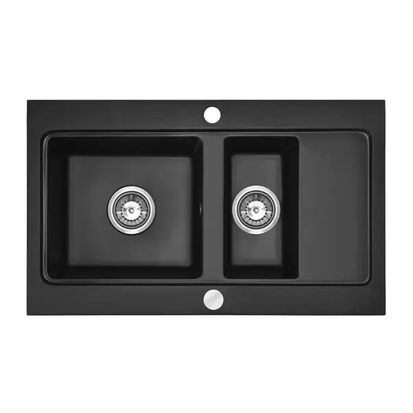 Chiuveta compozit Rea Fox negru mat 78x47 cm [6]