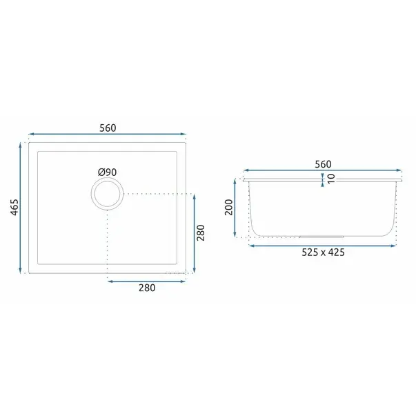 Chiuveta compozit Rea Nels gri 56x46.5 cm [6]