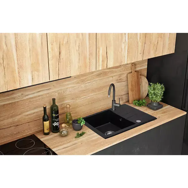 Chiuveta compozit Rea North negru mat 60x49 cm [3]