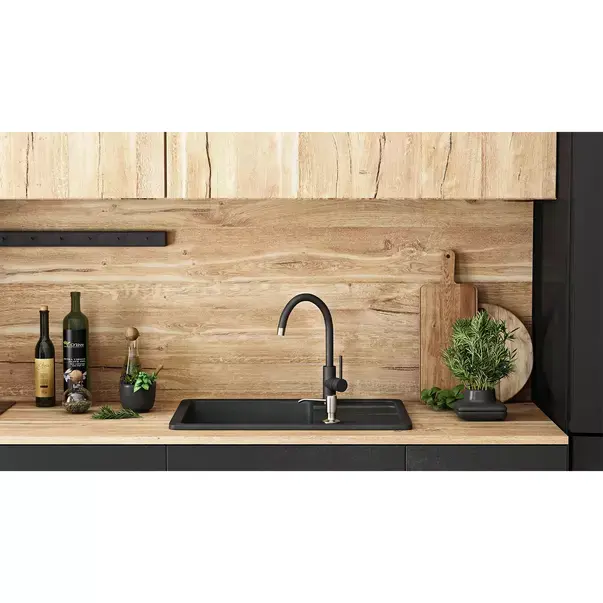 Chiuveta compozit Rea North negru metalizat 60x49 cm [3]