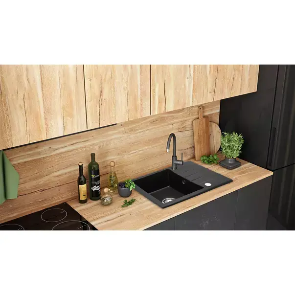 Chiuveta compozit Rea North negru nisip mat 60x49 cm [4]