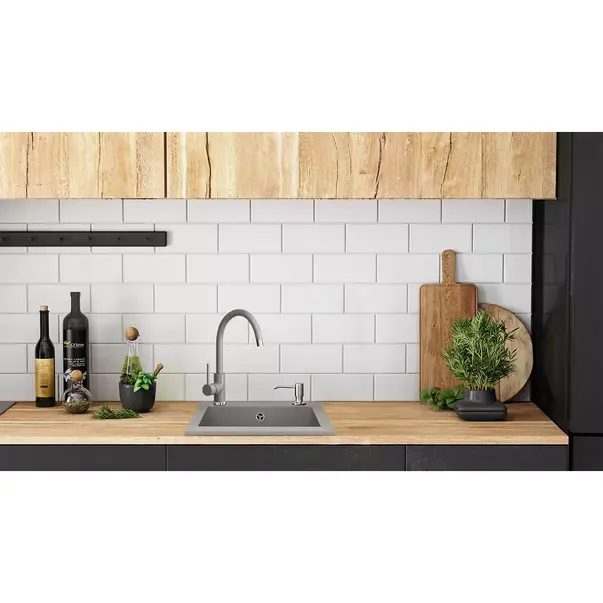 Chiuveta compozit Rea West gri mat 49x44 cm [3]
