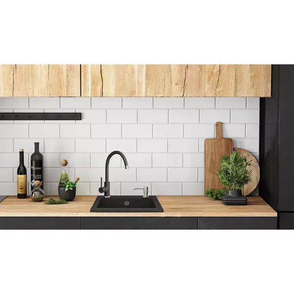 Chiuveta compozit Rea West negru mat 49x44 cm [3]