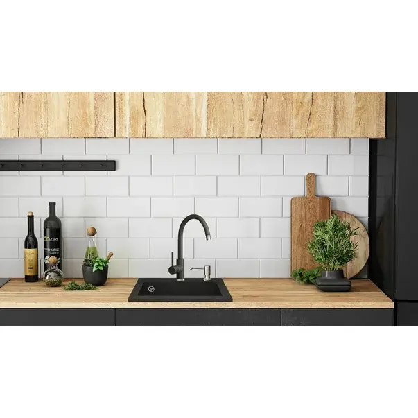 Chiuveta compozit Rea West negru pestrit 44x44 cm [5]