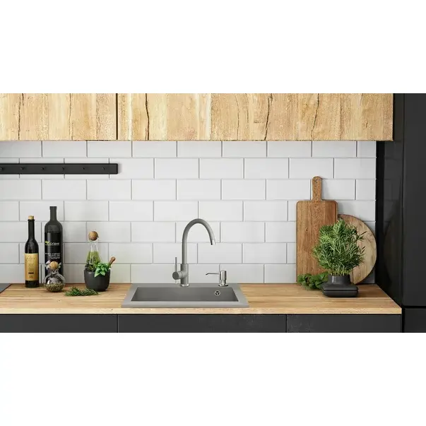 Chiuveta compozit Rea West XL gri 50x60 cm [5]
