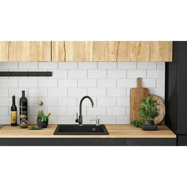 Chiuveta compozit Rea West XL negru pestrit 50x60 cm [4]