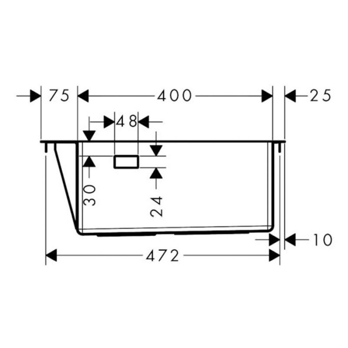 Chiuveta de bucatarie Hansgrohe, 1 cuva, 55x50 cm, inox [3]