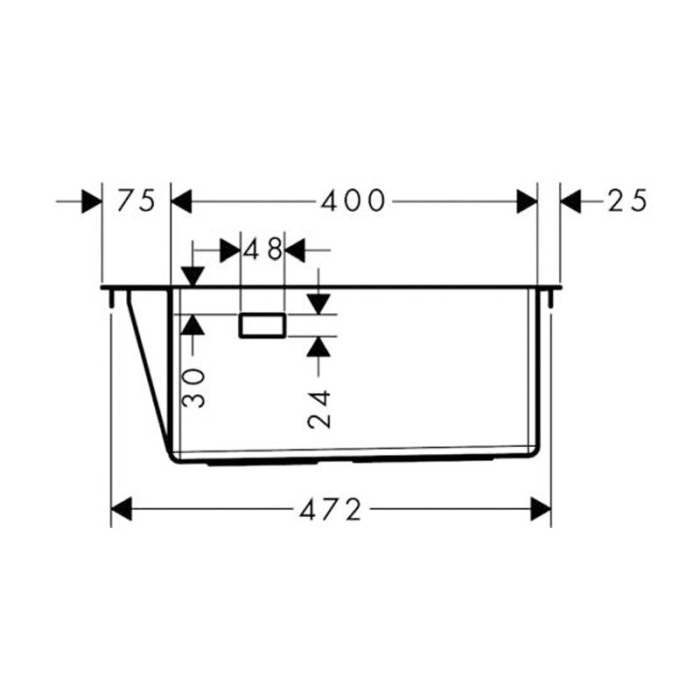 Chiuveta de bucatarie Hansgrohe, 1 cuva, 76x50 cm, inox [3]
