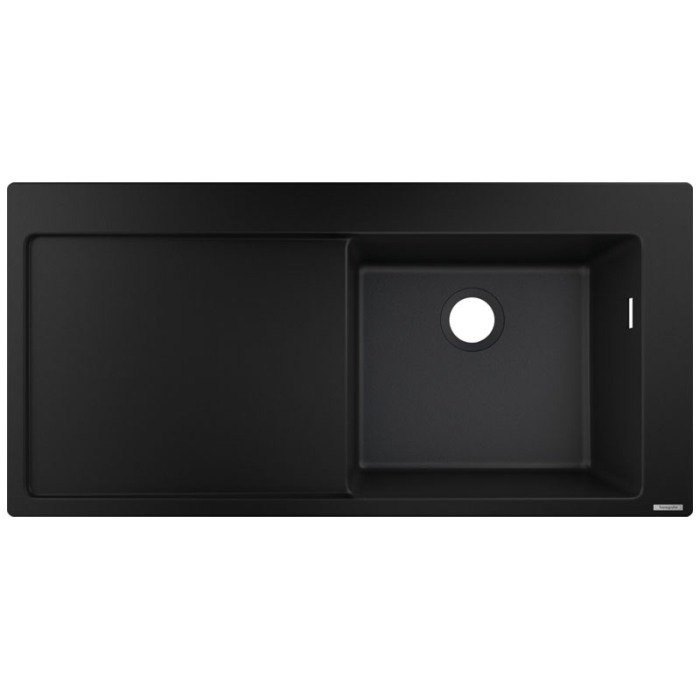 Chiuveta de bucatarie Hansgrohe, SilicaTec, 1 cuva cu picurator, 105x51 cm, negru grafit [1]