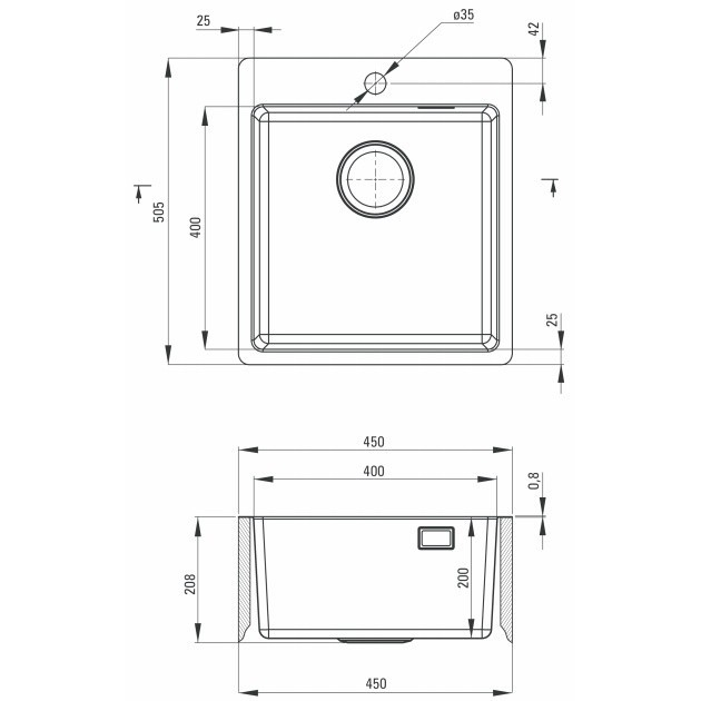 Chiuveta Deante Olfato inox satinat 45x51 cm [3]