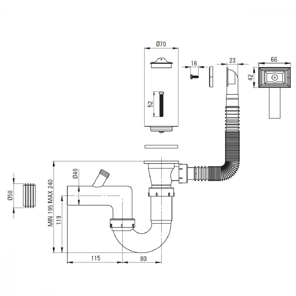 Chiuveta Deante Techno inox satinat 38x38 cm [5]