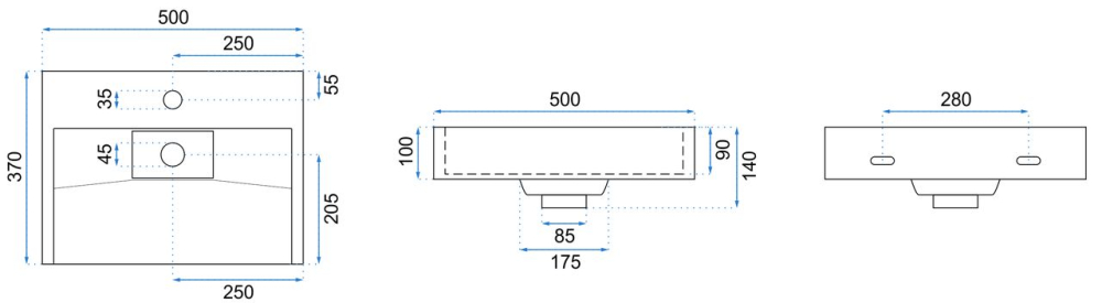 Chiuvetă din conglomerat GOYA 50CM negru [4]