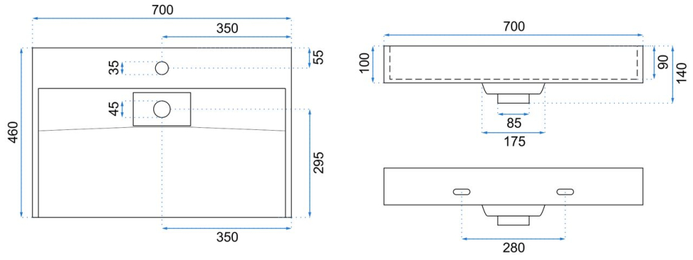 Chiuvetă din conglomerat GOYA 70CM negru [4]
