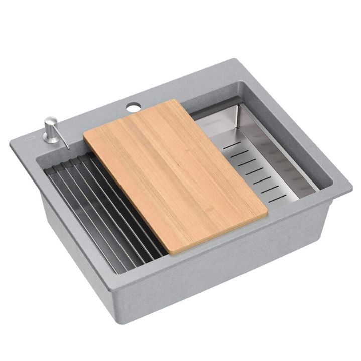 Chiuveta din granit KURT 110 WORKSTATION gri metalic [1]