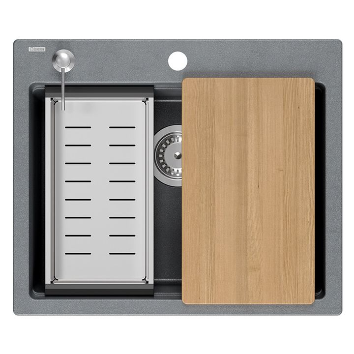 Chiuveta din granit KURT 110 WORKSTATION gri metalic [3]