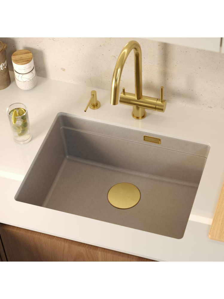 Chiuveta din granit Logan 100 ventil auriu, bej [7]