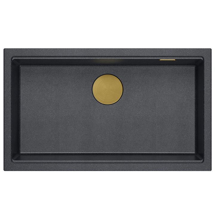 Chiuveta din granit Logan 110 negru metalic [4]